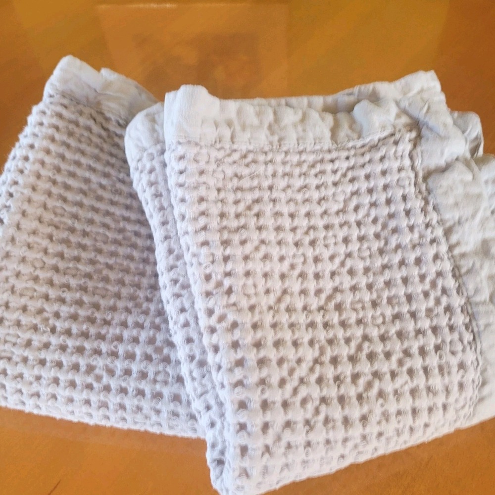 Bedsure Waffleknit King Pillow Shams Gray Soft Cotton Minimalist